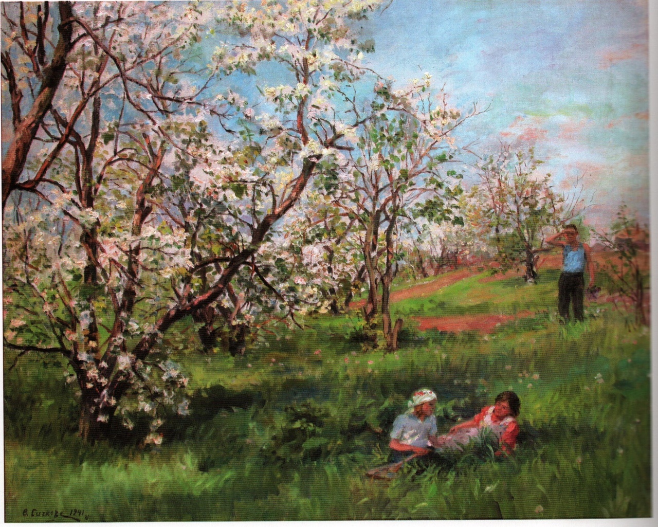 Описание картины цветущие яблони - 94 фото